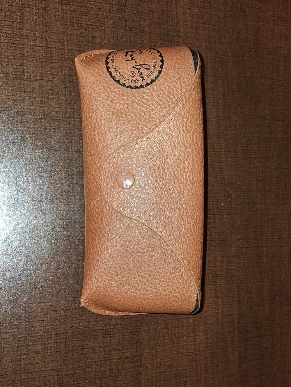 Rayban Tan Sunglasses Case with Snap Closure